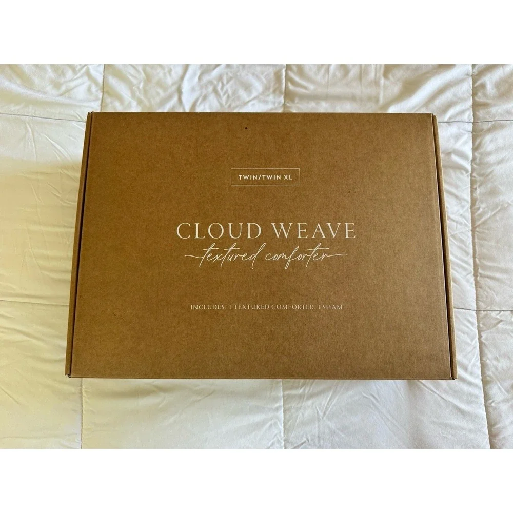 New Linens & Hutch Cloud Weave Textured Down-Alternative Comforter Set Twin XL